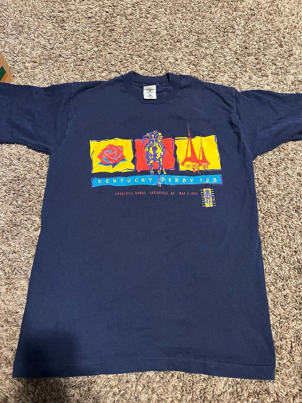 Vintage 1997 Kentucky Derby 123 Churchill Downs T-Shirt Size Large
